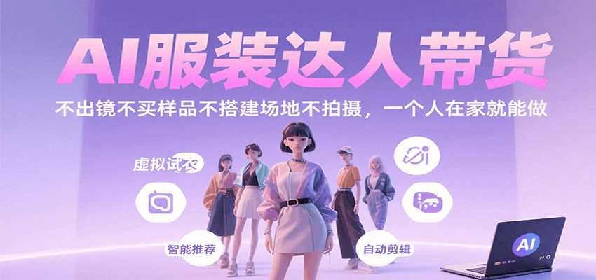 AI服装达人带货，不出镜不买样品不搭建场地不拍摄，一个人在家就能做-财富区