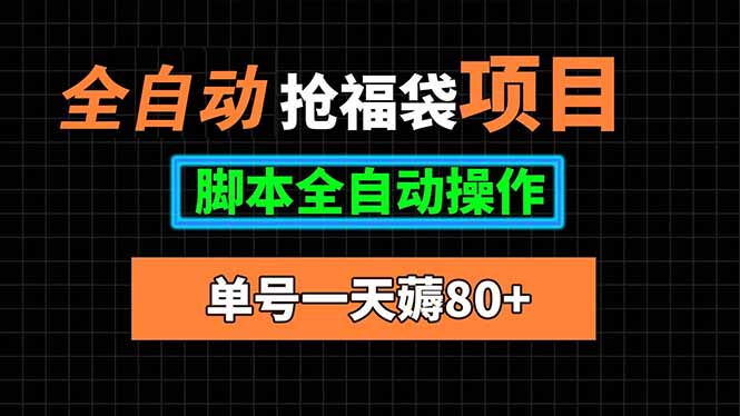 全自动抢福袋项目，单号一天80+脚本全自动操作-财富区