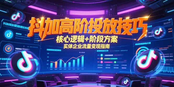 抖加高阶投放技巧，核心逻辑+阶段方案，实体企业流量变现指南-财富区