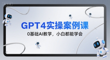 GPT4实操案例课，0基础AI教学，小白都能学会-财富区