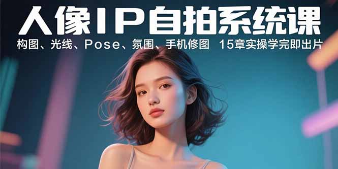 人像IP自拍系统课：构图、光线、Pose、氛围、手机修图 15章实操学完即出片-财富区