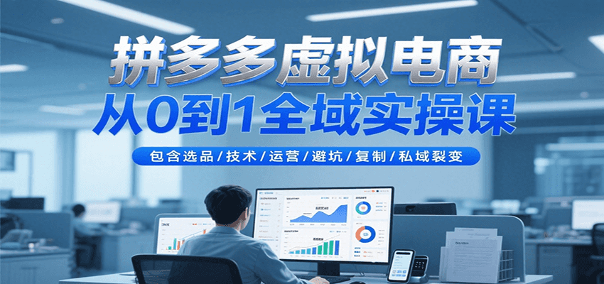 拼多多虚拟电商从0到1全域实操课,包含选品/技术/运营/避坑/复制/私域裂变-财富区