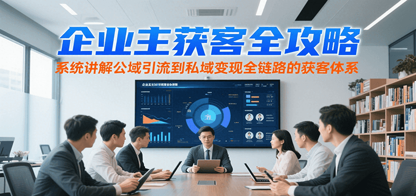 企业主获客全攻略，系统讲解公域引流到私域变现全链路的获客体系-财富区