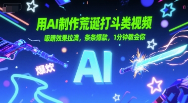 用AI制作荒诞打斗类视频，吸睛效果拉满，条条爆款，1分钟教会你-财富区