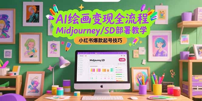 AI绘画变现全流程，Midjourney/SD部署教学，小红书爆款起号技巧-财富区