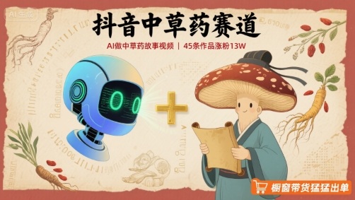 抖音中草药赛道，用AI做中草药故事视频，45条作品涨粉13W，橱窗带货猛猛出单-财富区