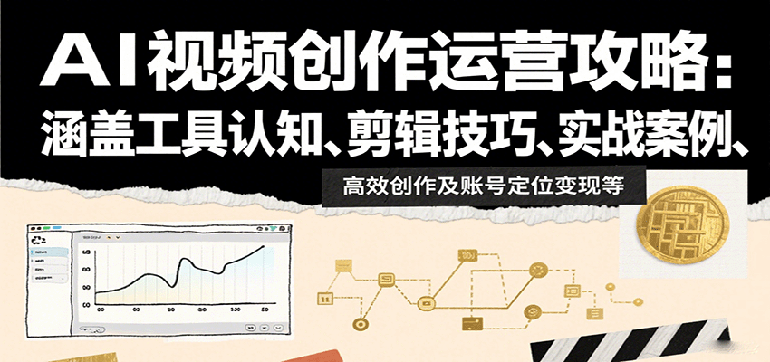AI视频创作运营攻略：涵盖工具认知、剪辑技巧、实战案例、高效创作及账号定位变现等-财富区