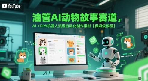 油管AI动物故事赛道，AI+RPA机器人流程自动化制作素材【保姆级教程】-财富区