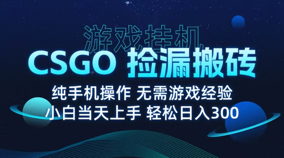 9月最新游戏搬砖，CSGO纯挂机，不需要玩游戏，实现真挂机，月入1W+-财富区