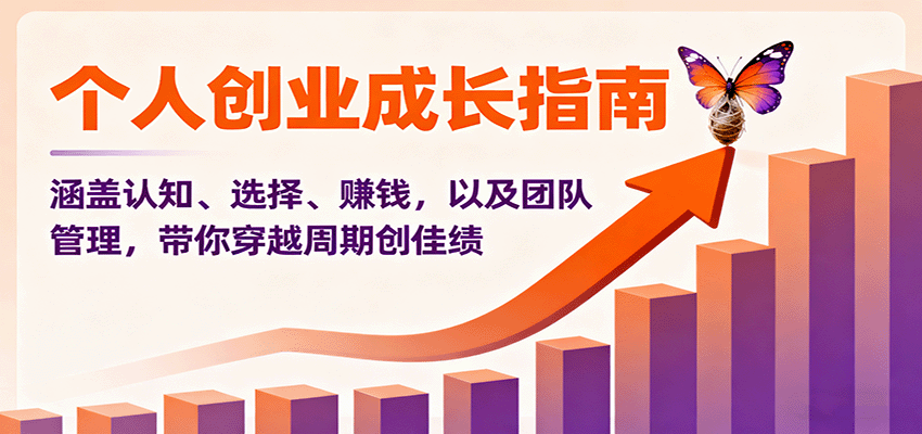 个人创业成长指南：涵盖认知、选择、赚钱，以及团队管理，带你穿越周期创佳绩-财富区