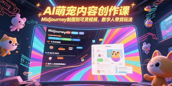 AI萌宠内容创作课,Midjourney制图到可灵视频,数字人带货玩法-财富区