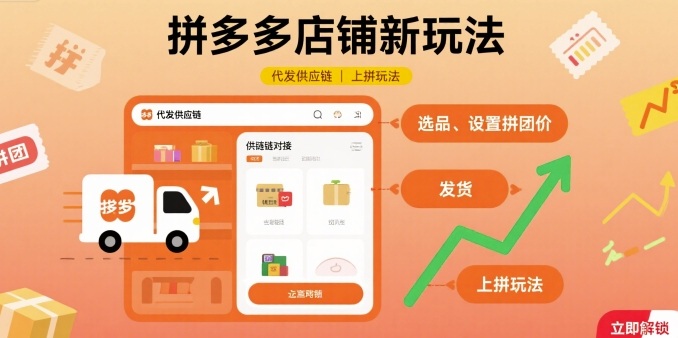 拼多多店铺新玩法，代发供应链上拼玩法-财富区