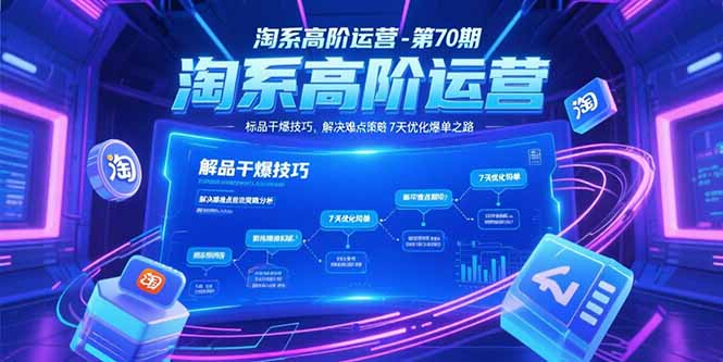 淘系高阶运营-第70期，标品干爆技巧，解决难点策略，大佬操盘方法-财富区