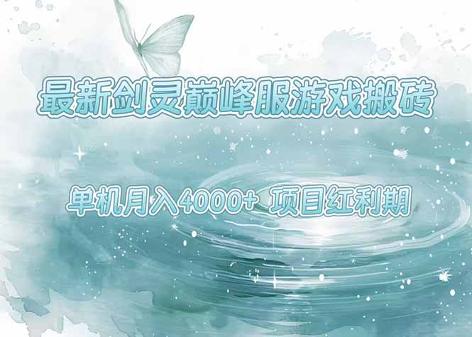 最新剑灵巅峰服游戏搬砖，项目红利期，单机稳定4000+操作简单好上手-财富区