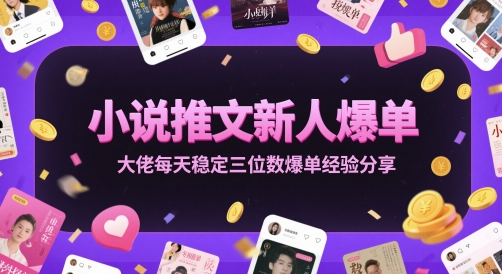 小说推文新人爆单大佬每天稳定三位数爆单经验分享-财富区