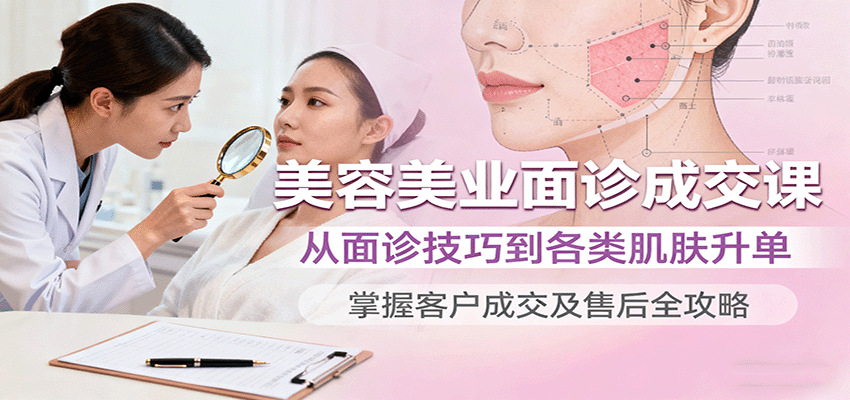 美容美业面诊成交课，从面诊技巧到各类肌肤升单，掌握客户成交及售后全攻略-财富区