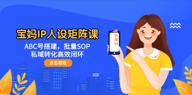 宝妈IP人设矩阵课：ABC号搭建，批量SOP，私域转化高效闭环-财富区