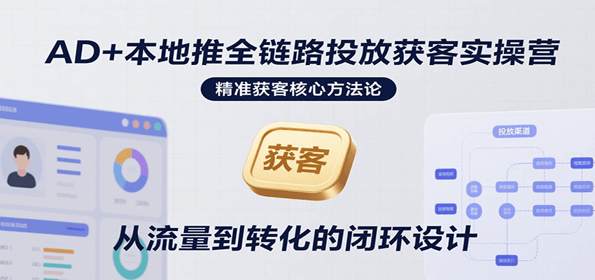 AD+本地推全链路投放获客实操营,快速掌握精准获客技巧,当天投放当天转化高效营销-财富区