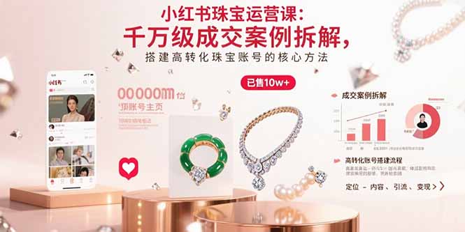 小红书珠宝运营课：千万级成交案例拆解，搭建高转化珠宝账号的核心方法-财富区