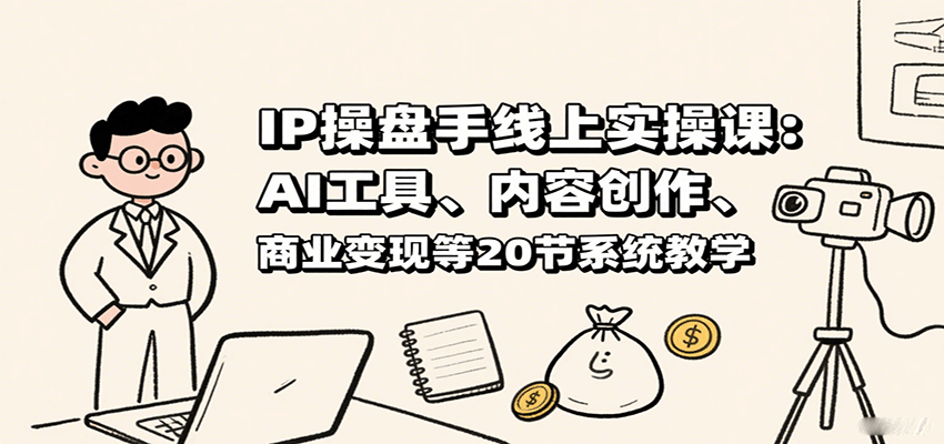 IP操盘手线上实操课：AI工具、内容创作、商业变现等20节系统教学-财富区