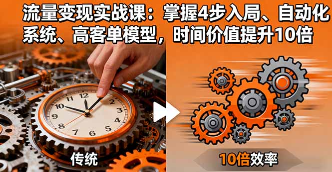 流量变现实战课：掌握4步入局、自动化系统、高客单模型，时间价值提升10倍-财富区