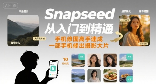 Snapseed从入门到精通，手机修图高手速成，一部手机就能修出摄影大片-财富区