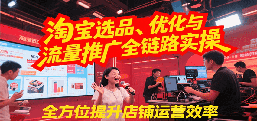 淘宝选品、优化与流量推广全链路实操，全面提升店铺运营效率-财富区