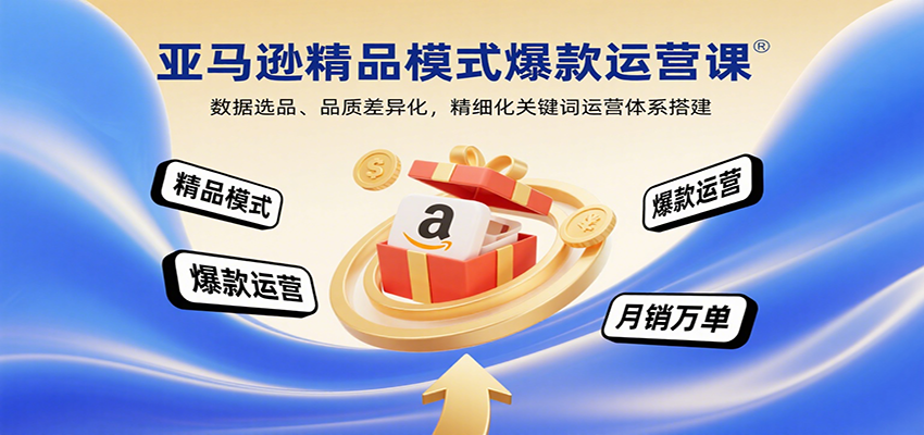 亚马逊精品模式爆款运营课：数据选品、品质差异化，精细化关键词运营体系搭建-财富区