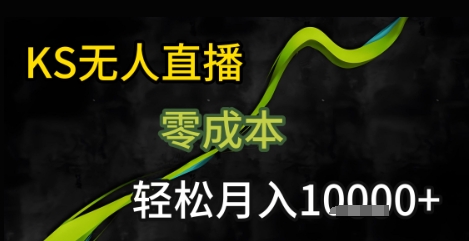 KS无人直播25年最新玩法，只需一部手机，轻松月入1W+-财富区