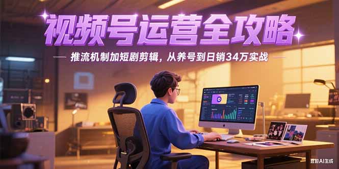 2025视频号运营全攻略，推流机制加短剧剪辑，从养号到日销34万实战-财富区