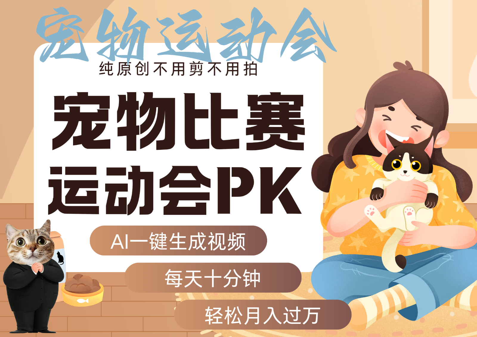 AI萌宠运动员跳水 射击  篮球  足球比赛   每天十分钟 附详细提示词文案库  代替做…-财富区