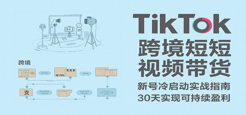 TikTok跨境短视频带货，30天攻克新号冷启动、0-1实现跨境可持续盈利-财富区