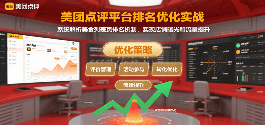 美团点评平台排名优化实战，系统解析美食列表页排名机制，实现店铺曝光和流量提升-财富区