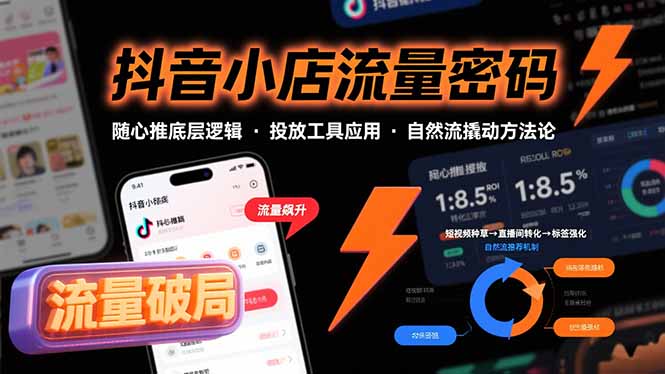 抖音小店流量密码，随心推底层逻辑，投放工具应用，自然流撬动核心方法论-财富区