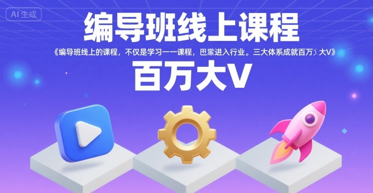 编导班线上课程,不仅是学习一门课程,更是进入一个行业,三大体系成就百万大V-财富区