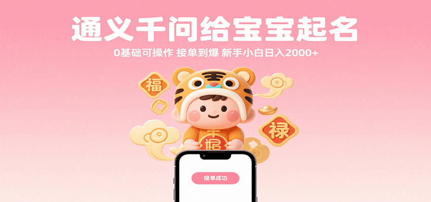 通义千问给宝宝起名 0基础可操作 接单到爆 新手小白日入2000+-财富区