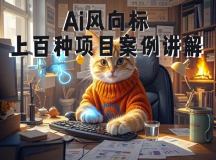 Ai风向标-附100种项目案例玩法-0基础小白到大神ai视频商业应用教学-财富区