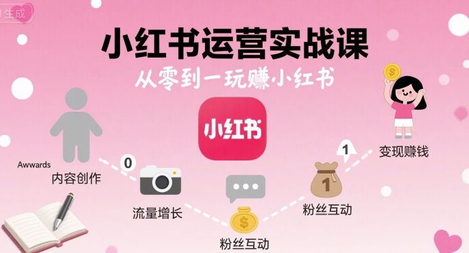 小红书运营实战课，从零到一玩賺小红书-财富区