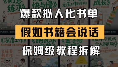 最新爆款拟人化书单玩法，假如书籍会说话，保姆级教程-财富区