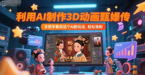 利用AI制作3D动画甄嬛传，流量爆了，手把手教你这个AI新玩法，轻松涨粉-财富区