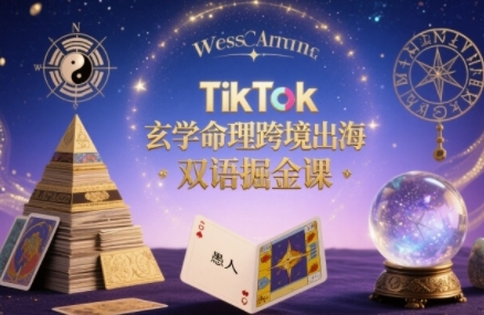 TikTok玄学命理跨境出海双语掘金课，手把手教你用命理知识精准直击海外用户痛点-财富区