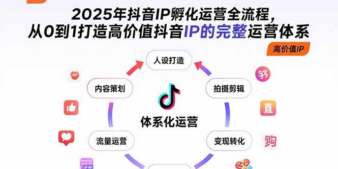 2025年抖音IP孵化运营全流程，从0到1打造高价值抖音IP的完整运营体系-财富区