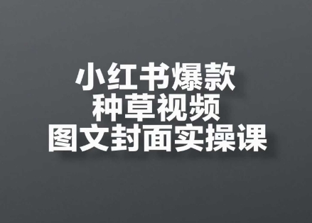小红书爆款种草视频图文封面实操课，​开店、选品、引流、变现全流程-财富区