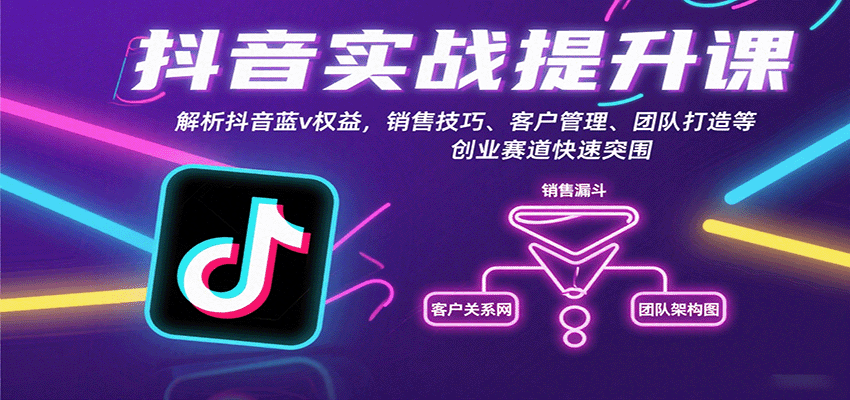 抖音实战提升课:解析抖音蓝v权益,销售技巧、客户管理、团队打造等创业赛道快速突围-财富区