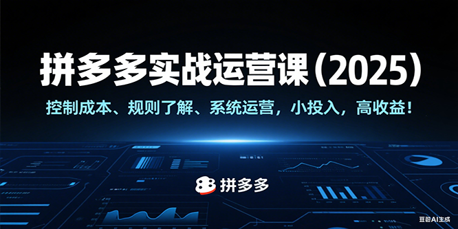 拼多多实战运营课（2025），控制成本、规则了解、系统运营，小投入，高收益！-财富区