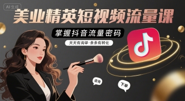 美业精英短视频流量课,掌握抖音流量密码,天天有询单,条条有转化-财富区