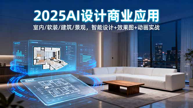 2025AI设计商业应用：室内/软装/建筑/景观，智能设计+效果图+动画实战-财富区