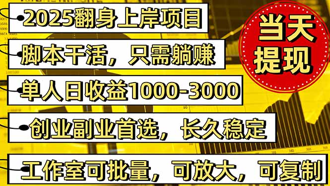 2025翻身上岸项目脚本干活，内部客户经理内部开号，单人日收益1000-300…-财富区