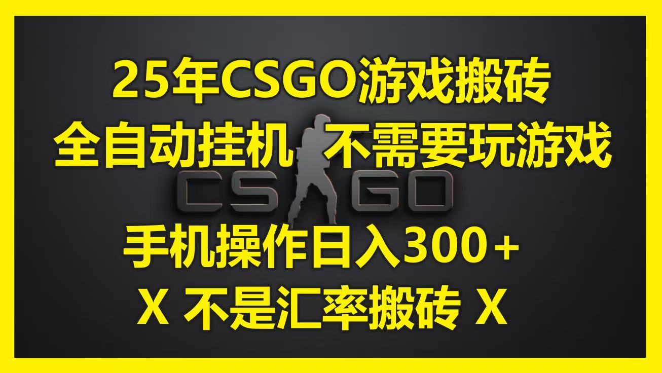 25年CSGO游戏搬砖，全自动挂机，不需要玩游戏，手机操作日入300+。(不是汇率搬砖)-财富区