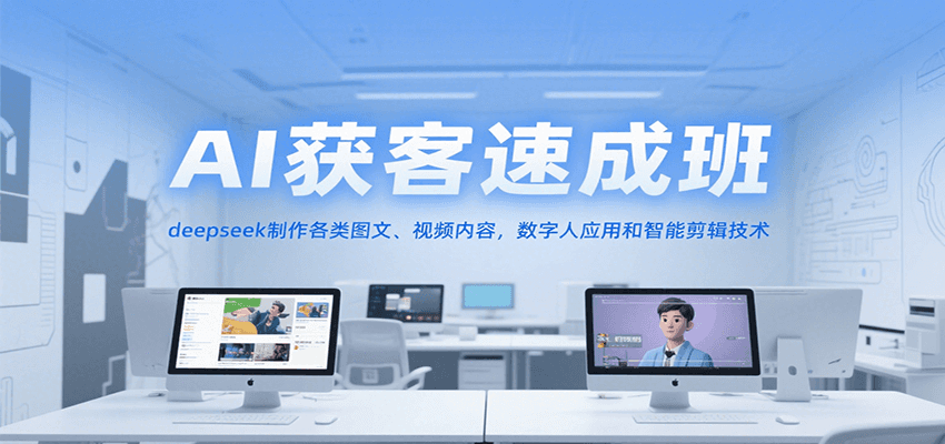 AI获客速成班，deepseek制作各类图文、视频内容，数字人应用和智能剪辑技术-财富区